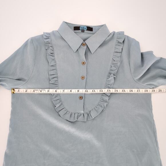 Anthropologie SAMPLE PIECE Eva Franco Pale Blue Women's Blouse Top - Size 6 NWOT - Picture 9 of 13